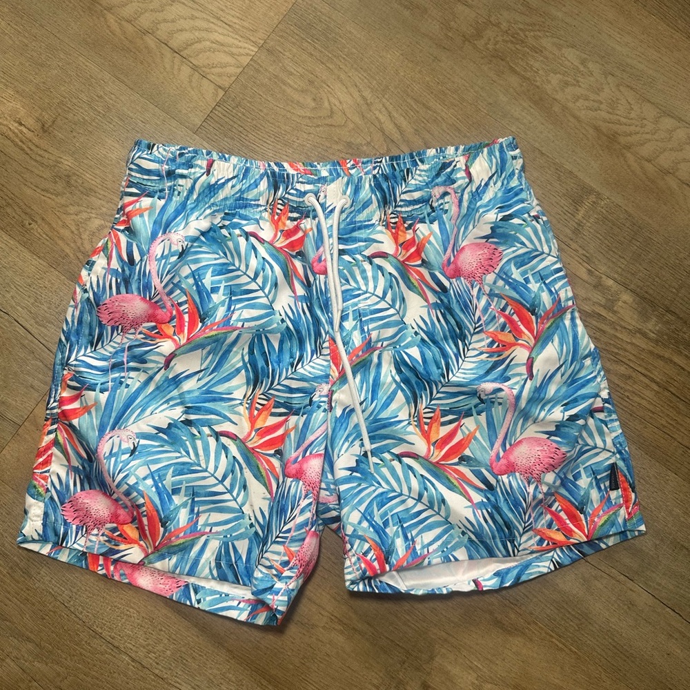 RING OF FIRE Men's Tropical Ocean Pool Shorts Size Medium EUC - Picture 3 of 8